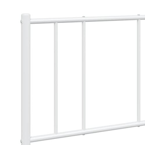 Sengeramme med sengegavl 150x200 cm metal hvid