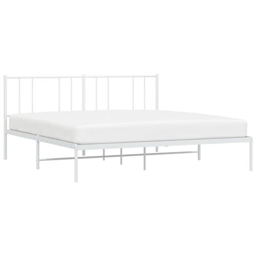 Sengeramme med sengegavl 180x200 cm metal hvid