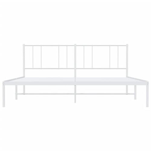 Sengeramme med sengegavl 180x200 cm metal hvid