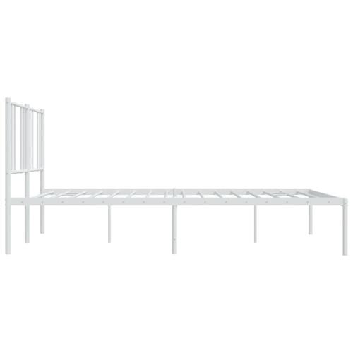 Sengeramme med sengegavl 180x200 cm metal hvid