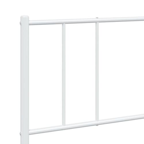 Sengeramme med sengegavl 180x200 cm metal hvid