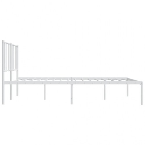 Sengeramme med sengegavl 183×213 cm - metal, hvid