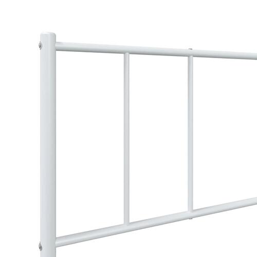 Sengeramme med sengegavl og fodgærde 75x190 cm metal hvid