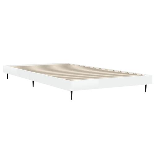 Sengeramme 90x200 cm konstrueret træ hvid højglans