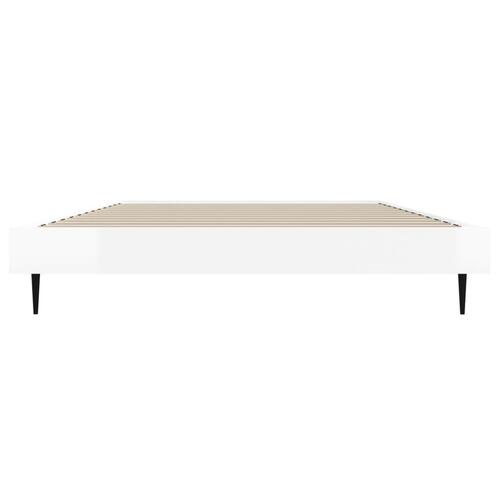 Sengeramme 90x200 cm konstrueret træ hvid højglans
