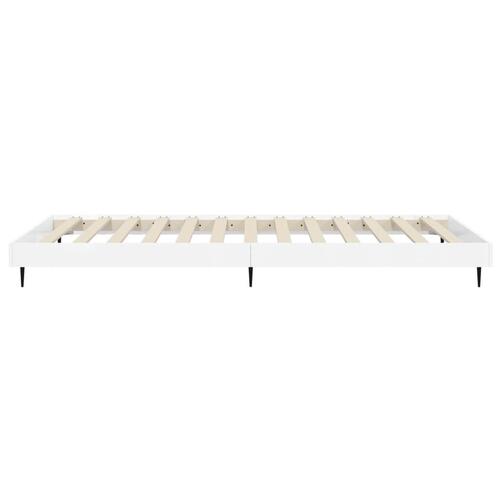 Sengeramme 90x200 cm konstrueret træ hvid højglans
