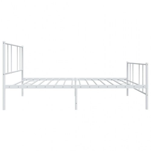 Sengeramme med sengegavl og fodgærde 80x200 cm - metal, hvid