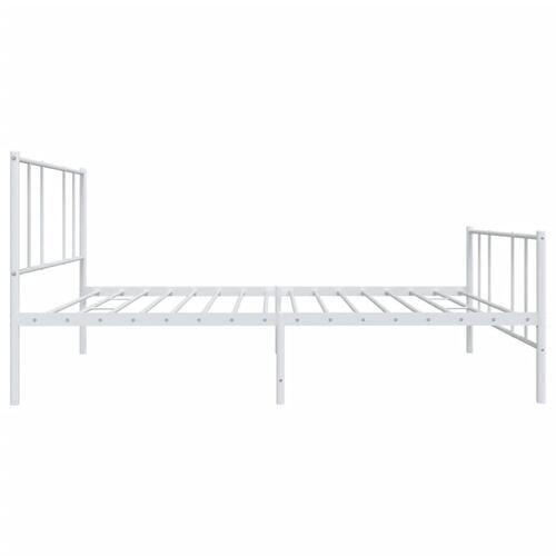 Sengeramme med sengegavl og fodgærde 90x190 cm metal hvid