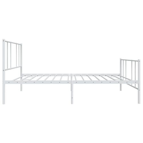 Sengeramme med sengegavl og fodgærde 90x200 cm metal hvid