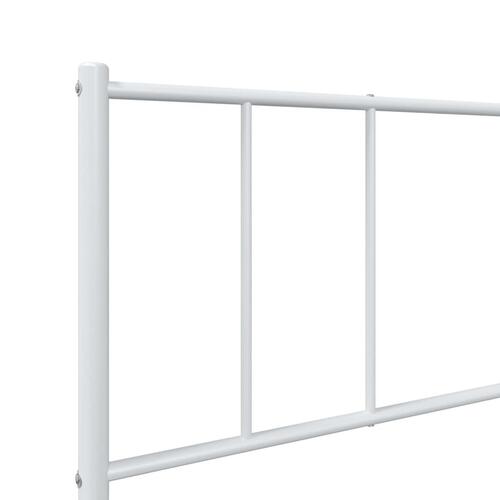 Sengeramme med sengegavl og fodgærde 90x200 cm metal hvid