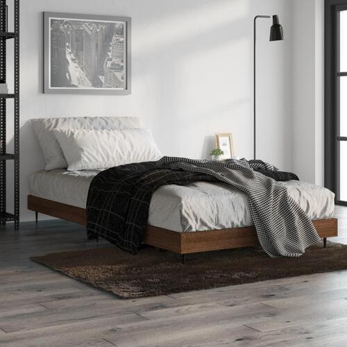 Sengeramme 90x200 cm uden madras konstrueret træ brunt eg