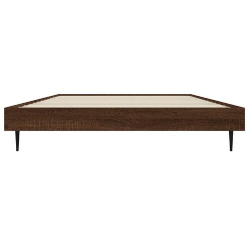 Sengeramme 90x200 cm uden madras konstrueret træ brunt eg