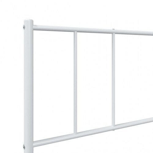 Sengeramme med sengegavl og fodgærde 100×200 cm - metal, hvid
