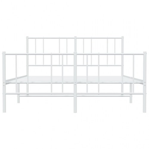 Sengeramme med gavl og fodende 120×190 cm - metal, hvid