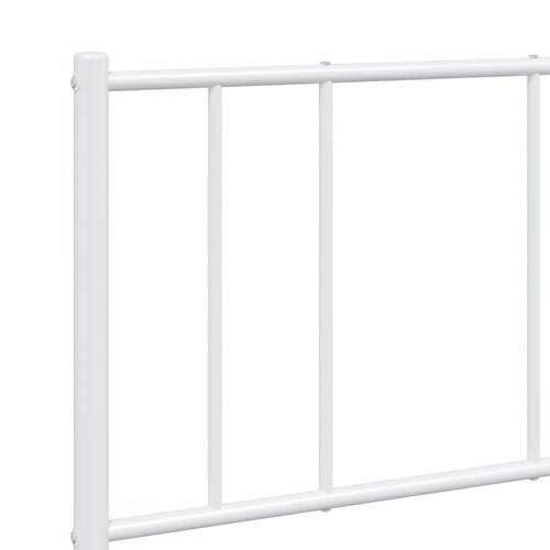 Sengeramme med sengegavl og fodgærde 135x190 cm metal hvid