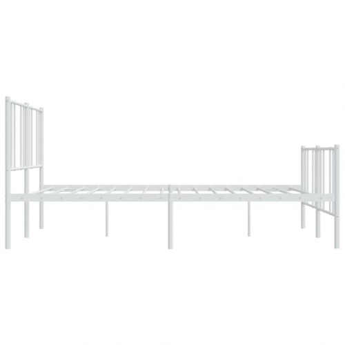 Sengeramme med gavl og fodgærde 180x200 cm - metal, hvid
