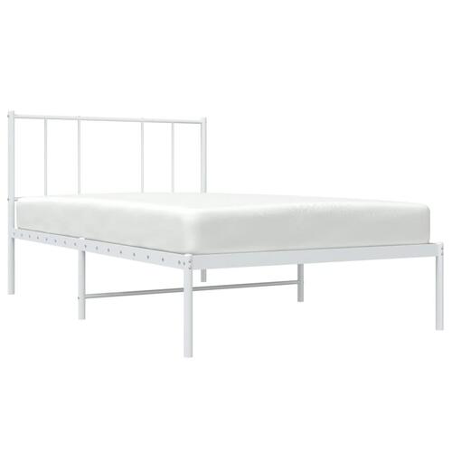 Sengeramme med sengegavl 100x200 cm metal hvid