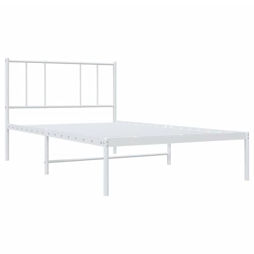Sengeramme med sengegavl 100x200 cm metal hvid