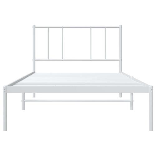 Sengeramme med sengegavl 100x200 cm metal hvid