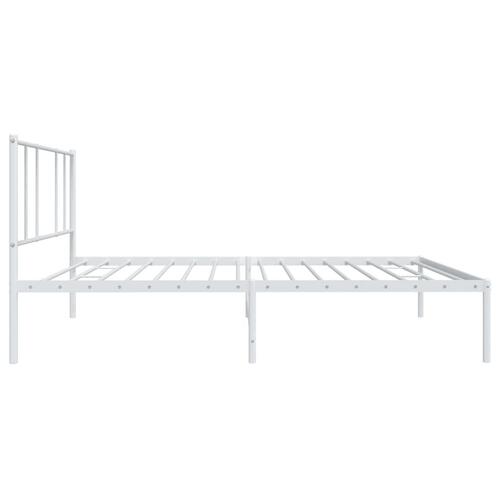Sengeramme med sengegavl 100x200 cm metal hvid