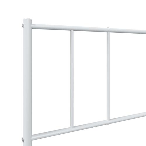 Sengeramme med sengegavl 100x200 cm metal hvid