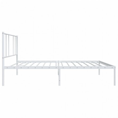 Sengeramme i metal med hovedgærde 75×190 cm - hvid