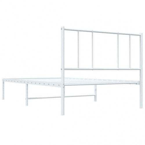 Sengeramme i metal med hovedgærde 75×190 cm - hvid