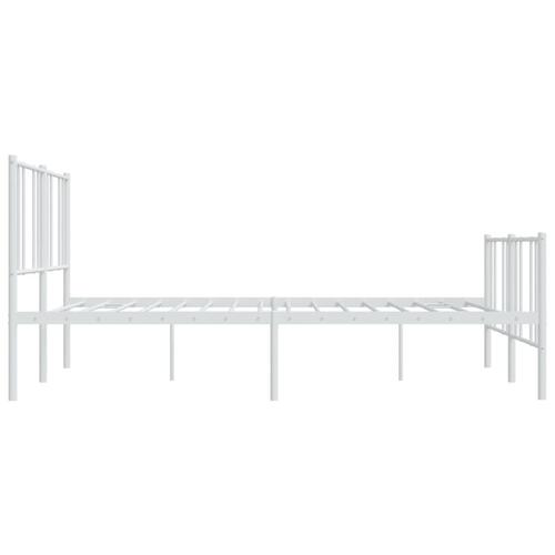 Sengeramme med sengegavl og fodgærde 183x213 cm metal hvid