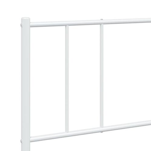 Sengeramme med sengegavl og fodgærde 183x213 cm metal hvid