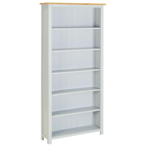 Bogreol 80x22,5x170 cm 6 hylder massivt egetræ