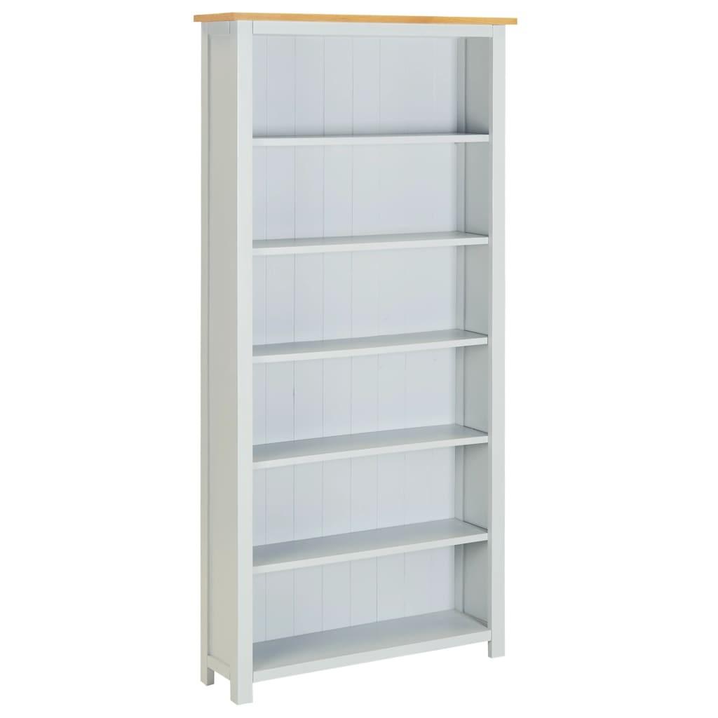 Bogreol 80x22,5x170 cm 6 hylder massivt egetræ