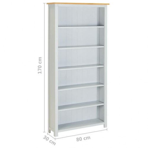 Bogreol 80x22,5x170 cm 6 hylder massivt egetræ