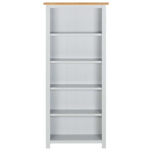 Bogreol med 5 hylder 60x22,5x140 cm massivt egetræ