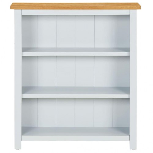 Bogreol i 3 niveauer 72x22,5x82 cm massivt egetræ