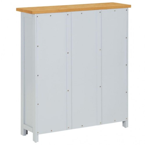 Bogreol i 3 niveauer 72x22,5x82 cm massivt egetræ