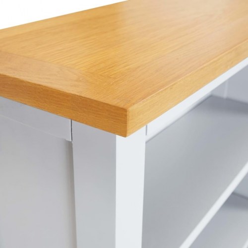 Bogreol i 3 niveauer 72x22,5x82 cm massivt egetræ