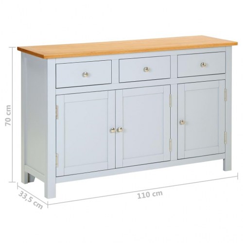 Skænk 110x33,5x70 cm massivt egetræ