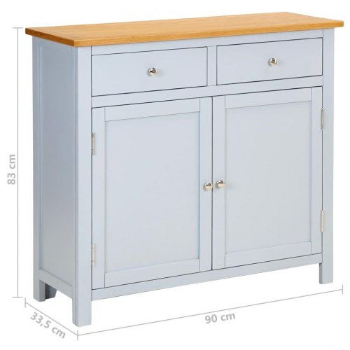 Skænk 90x33,5x83 cm massivt egetræ