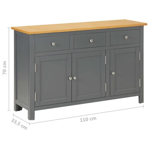 Skænk 110x33,5x70 cm massivt egetræ