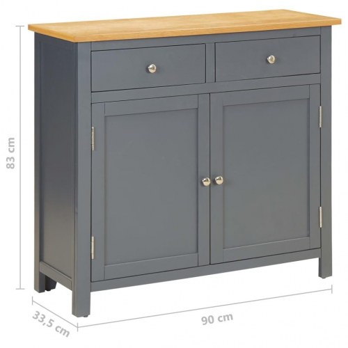 Skænk 90x33,5x83 cm massivt egetræ