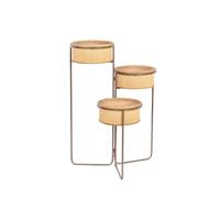 Urtepotte 55 x 42 x 79 cm Sort Brun Jern Bambus Tropisk