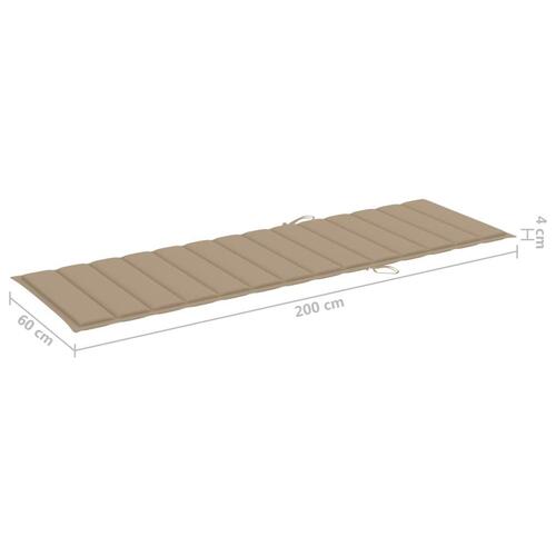 Hynde til liggestol 200x60x4 cm stof beige (OUTLET A)