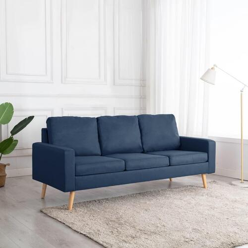 3-personers sofa stof blå