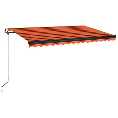 Markise m. LED + vindsensor 400x350 cm automatisk orange/brun