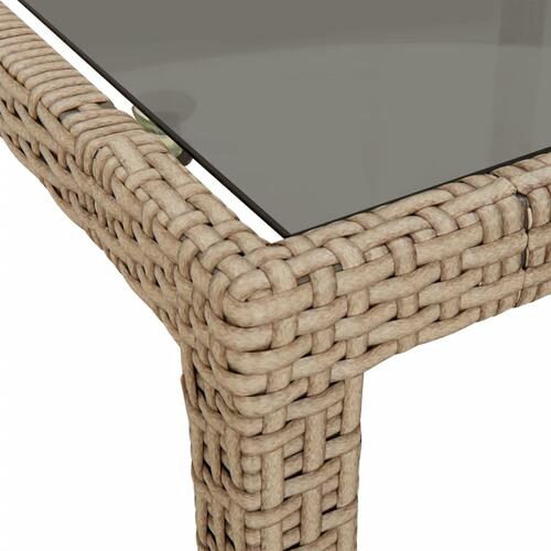 Spisebordssæt til haven 3 dele med hynder polyrattan beige