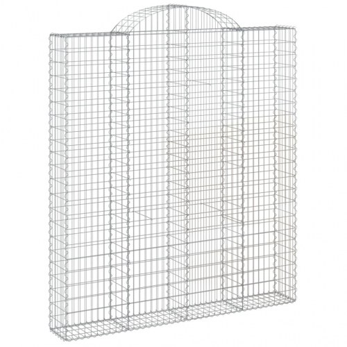 Buede gabionkurve - sæt á 2 stk., 200 × 30 × 220/240 cm, galvaniseret jern