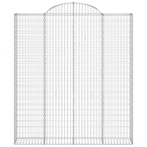 Buede gabionkurve - sæt á 2 stk., 200 × 30 × 220/240 cm, galvaniseret jern