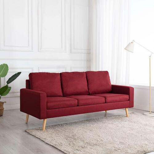3-personers sofa stof vinrød