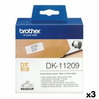 Printer labels Brother DK-11209 Sort/Hvid 62 x 29 mm (3 enheder)