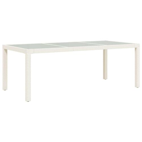 Udendørs spisebordssæt 7 dele med hynder polyrattan hvid